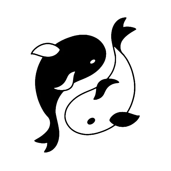 Black and White Fish Tattoo