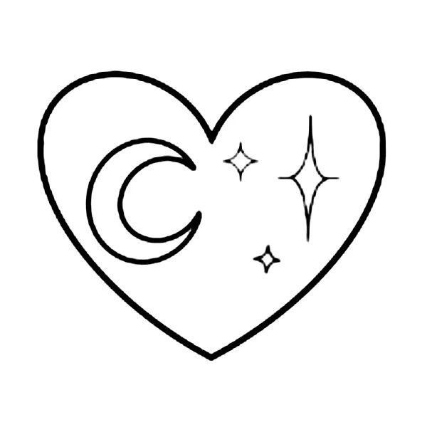 Heart and Moon Tattoo