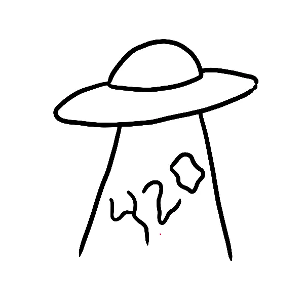 420 alien ship tattoo