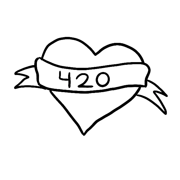 420 heart Tattoo