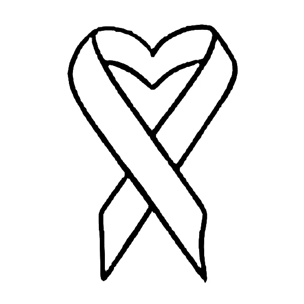 Heart-shaped ribbon tattoo