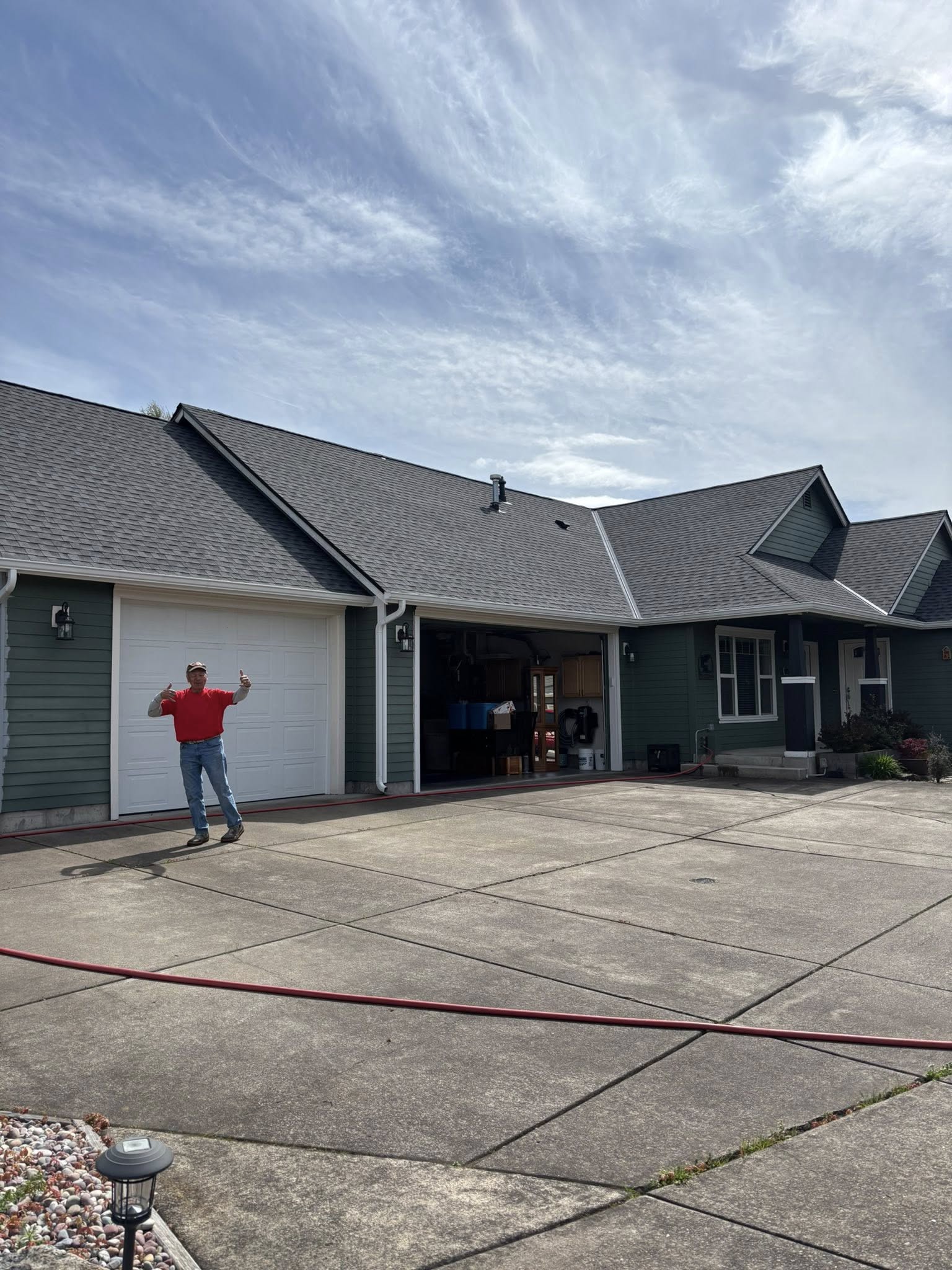 a roof with a few shingles