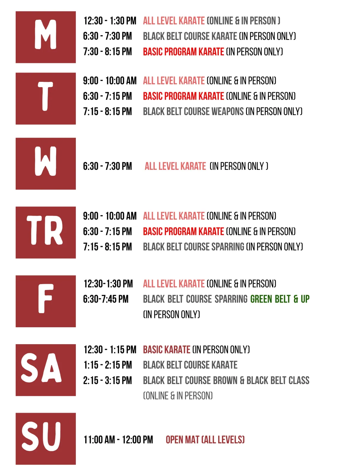 Adult Karate Classes