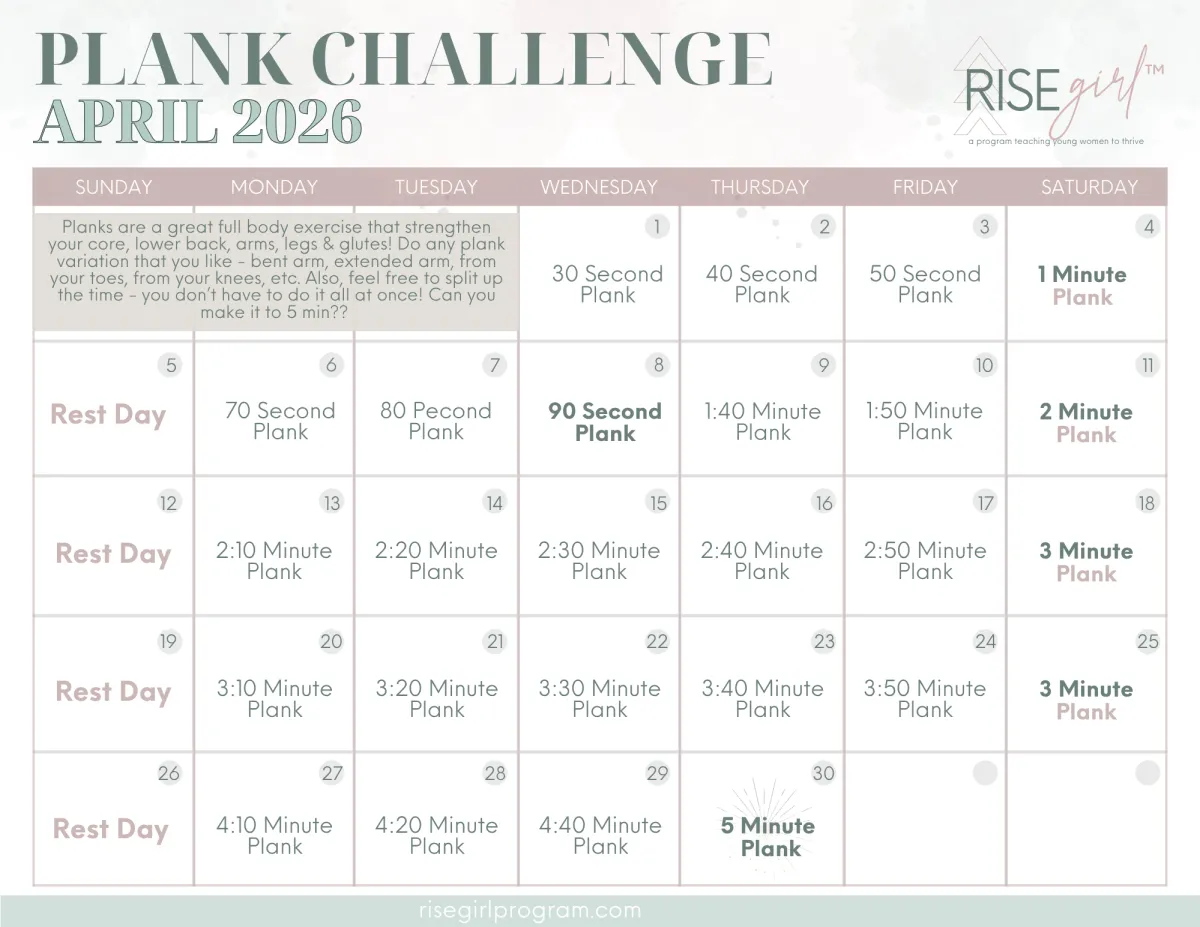 April Plank Challenge: Strengthen Your Core, One Second at a Time! 
