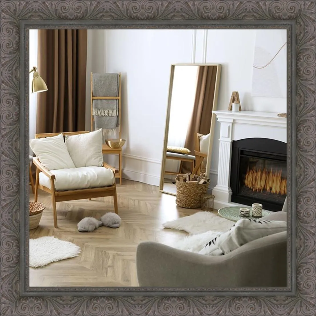 custom framed mirror made by The Beacon Studio