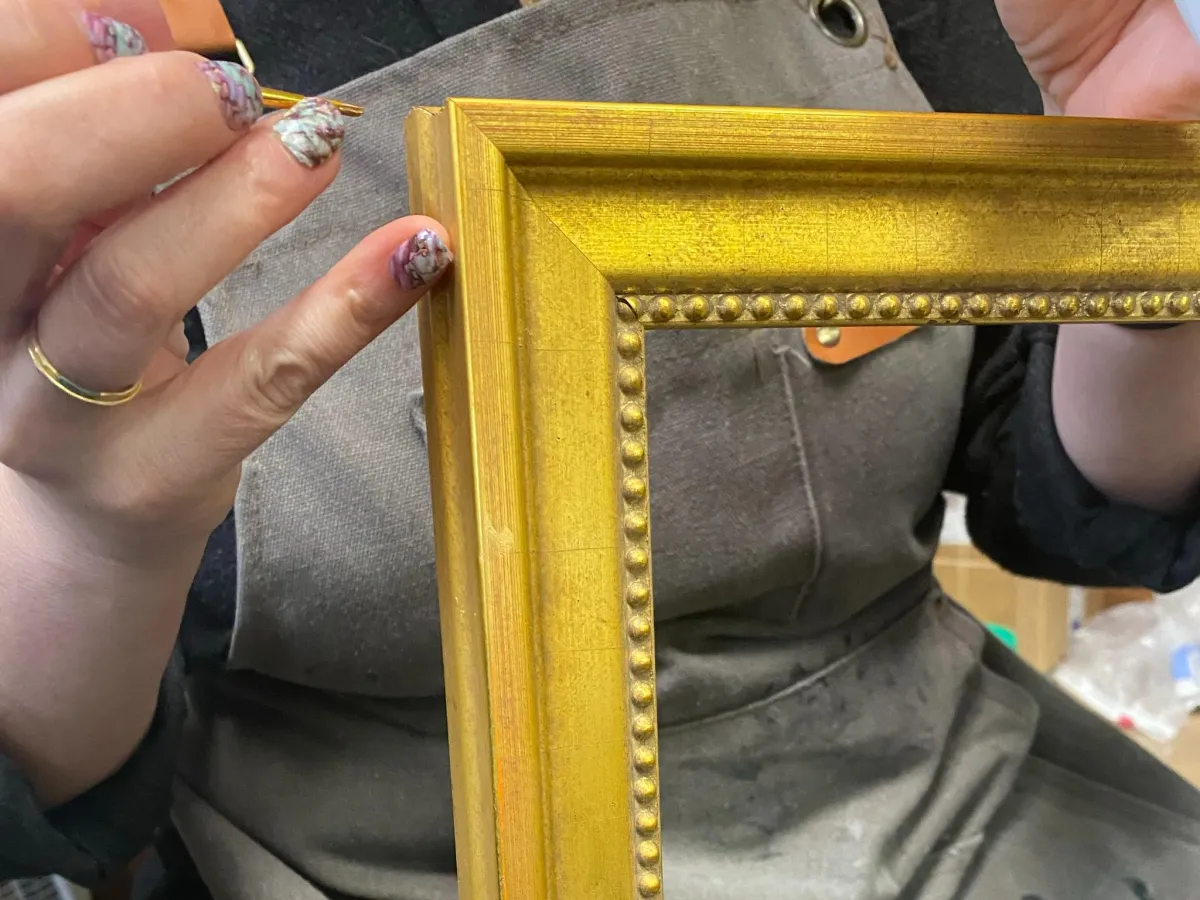 Handcrafted custom picture frame detail work by The Beacon Studio Winthrop MA