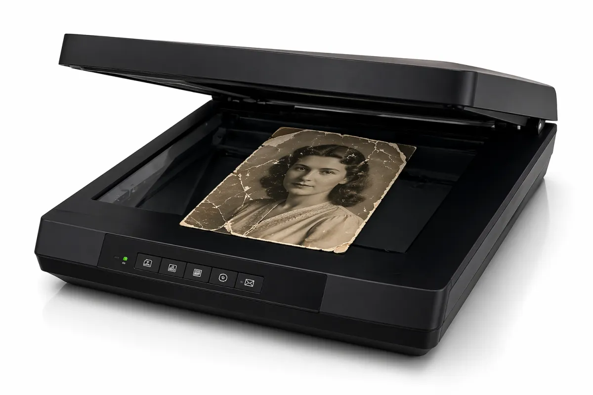 scanning a photo for photo restoration in boston