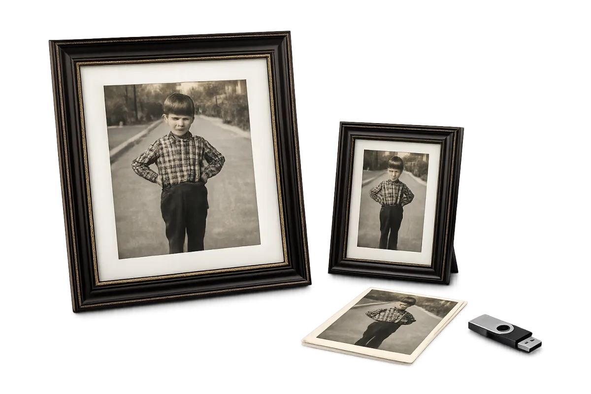 Custom framed black and white photographs with professional print and frame finish