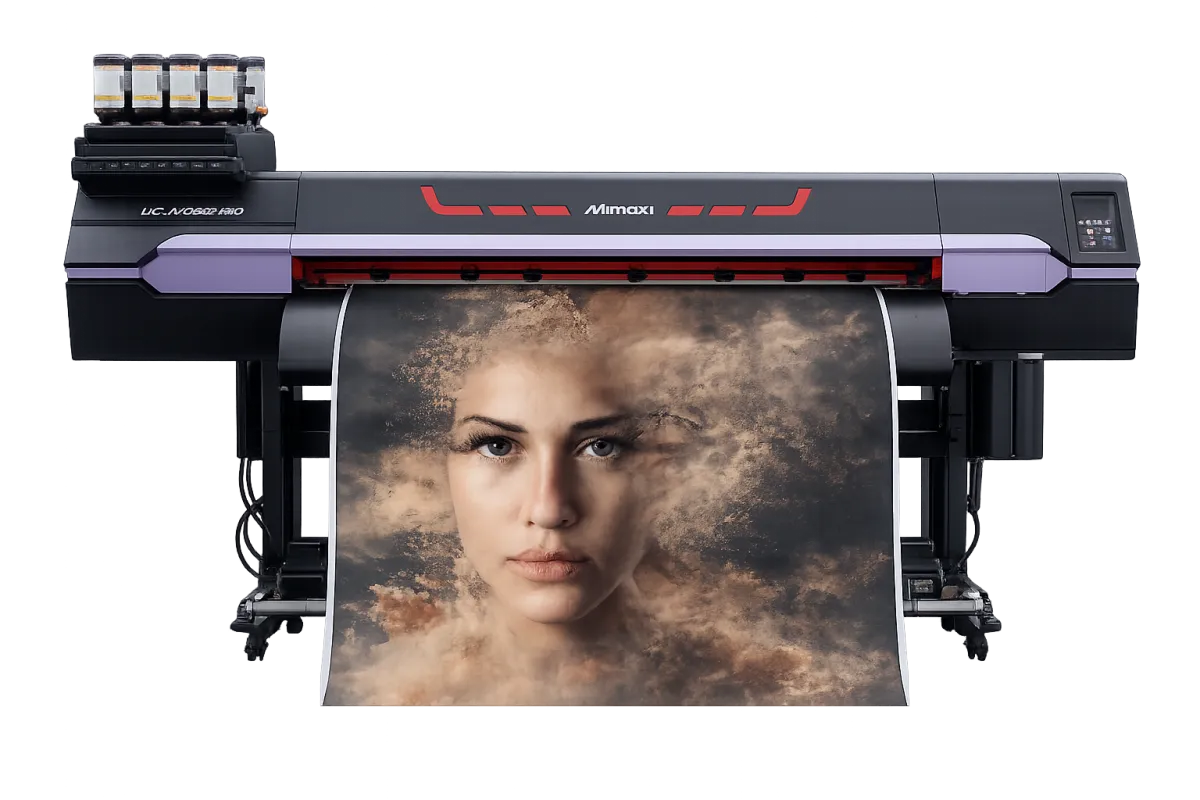 Large format printer producing oversized high-resolution art print