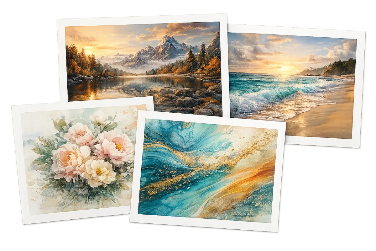 Giclée fine art prints with vibrant color accuracy and archival quality detail