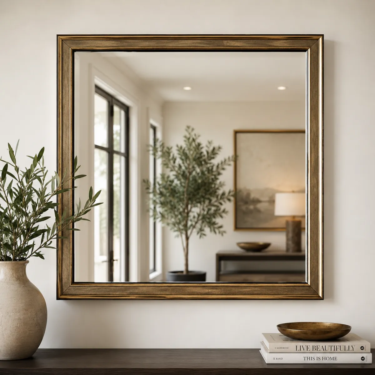 Custom framed mirror