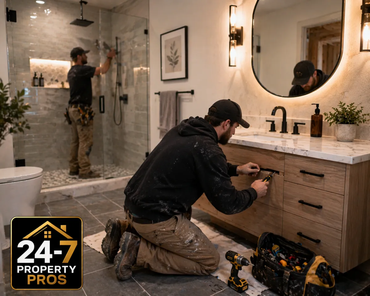 bathroom renovations edmonton shower vanity and tile remodel