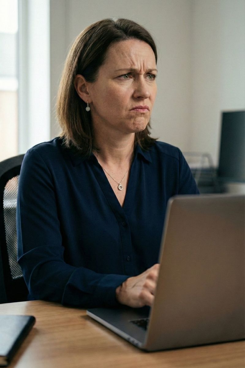 Frustriert schauende Frau