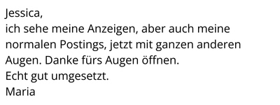 Testimonial Kurs Anzeigenbilder Maria