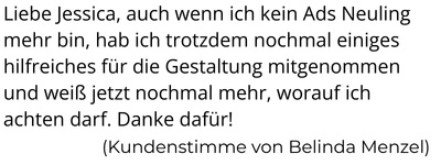 Testimonial Kurs Anzeigenbilder Maria