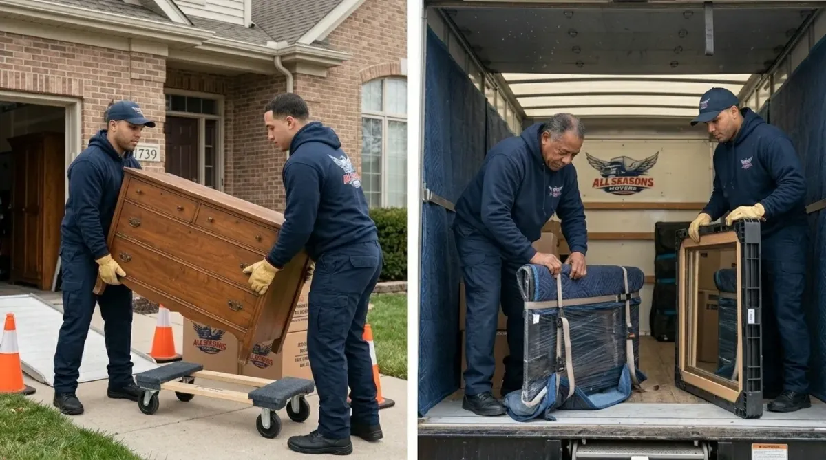 long distance movers naperville, loading residential furniture