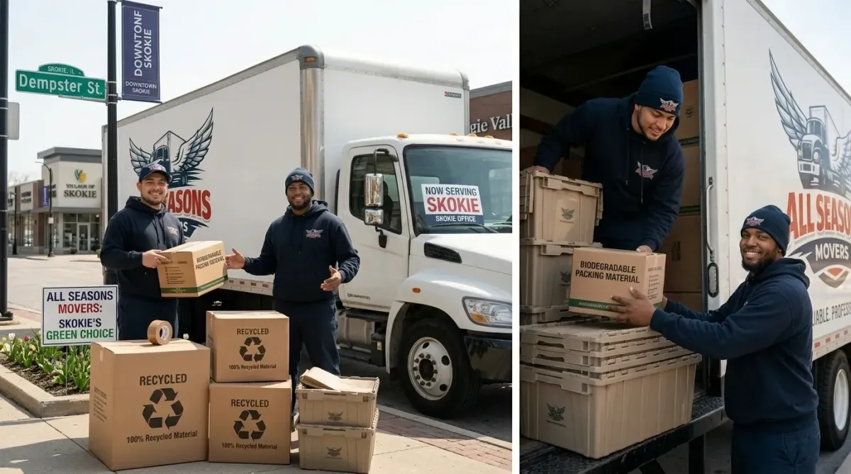 eco-friendly movers skokie handling boxes
