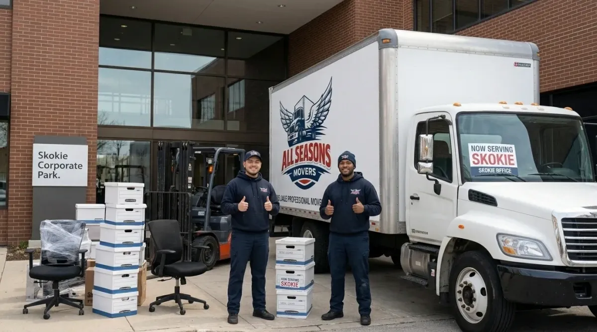 commercial movers in skokie showing thumbs up