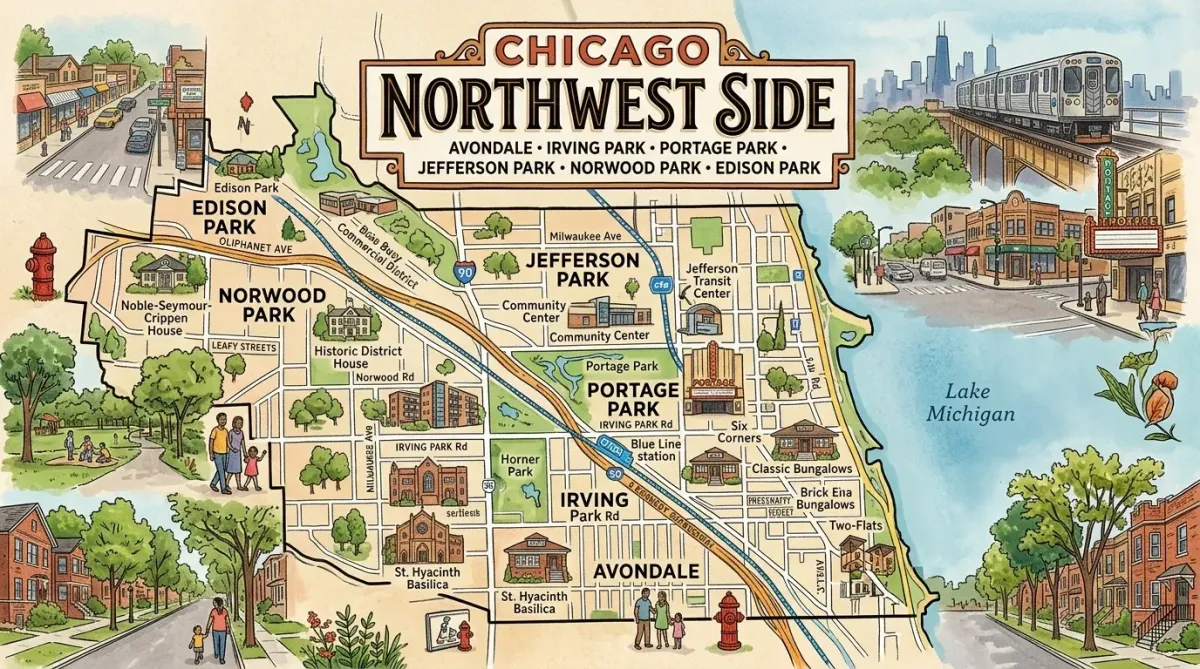 chicago north west side map