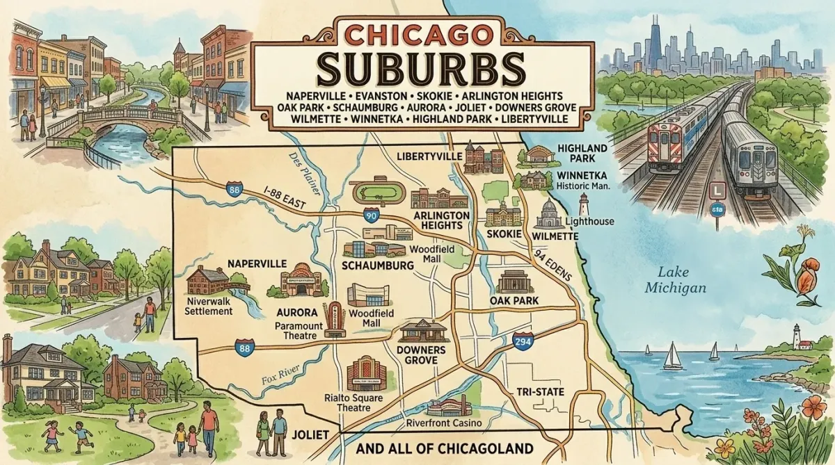 chicago suburbs map