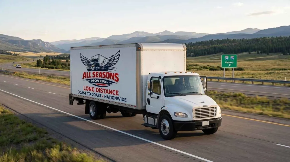 Long distance movers loading a moving truck in Chicago, IL