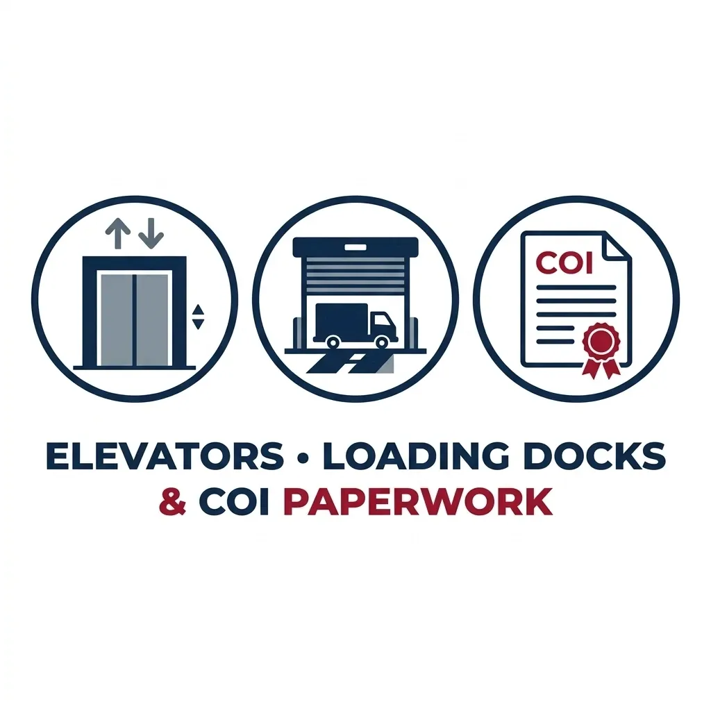 Elevators, Loading Docks and COI Paperwork