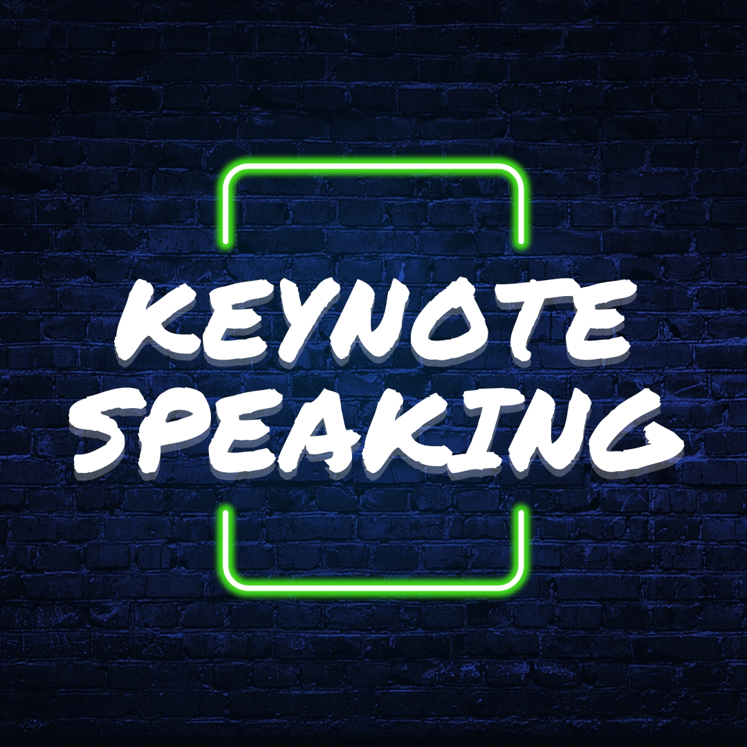 Keynote speaking - Randy Andrews presenting to a live audience