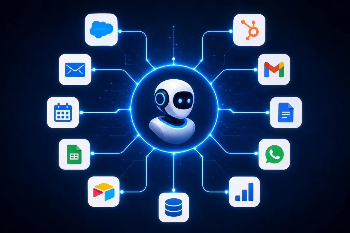 AI Agent connecting CRM email calendar and business software