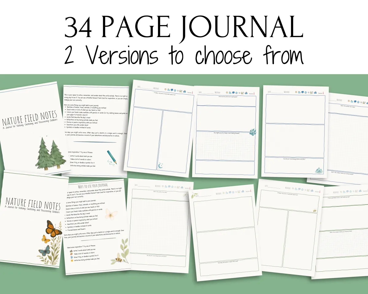 Nature journal in two formats, including minimalist.