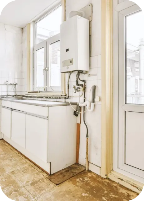 Old Boiler in a run down kitchen
