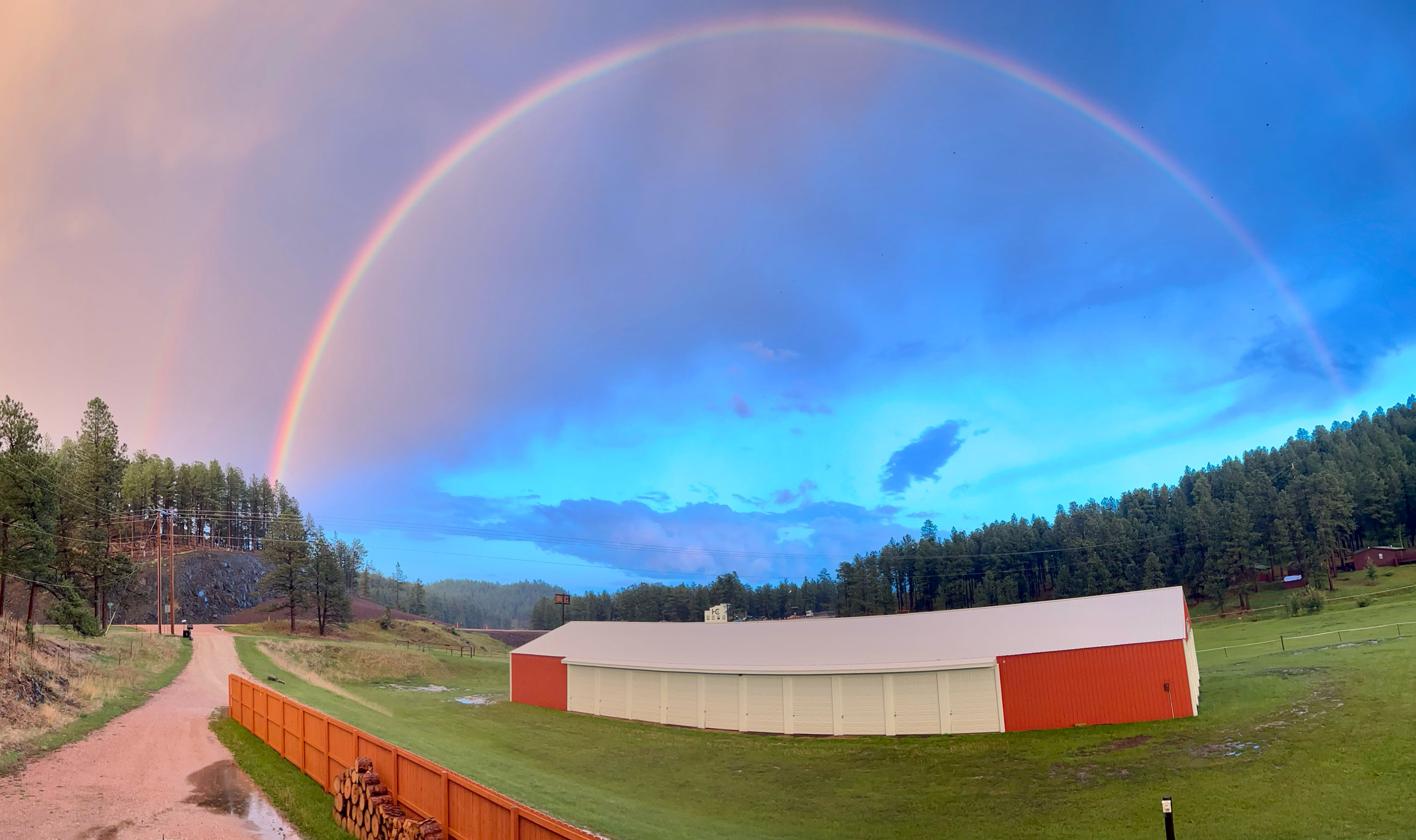 A rainbow over our happy little storage facility