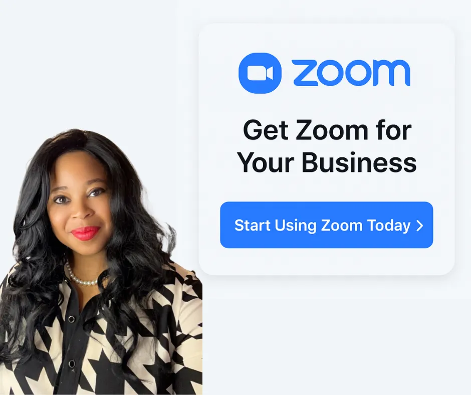 Camesha Smith recommending Zoom as a professional video meeting tool for business and virtual client meetings