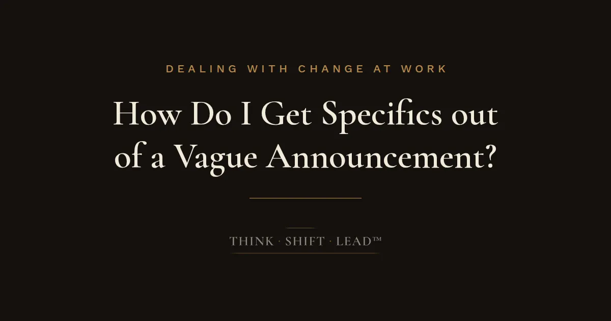 Title Card: How Do I Get Specifics out of a Vague Announcement?