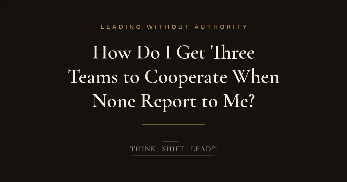 Title Card: How Do I Get Three Teams to Cooperate When None Report to Me?