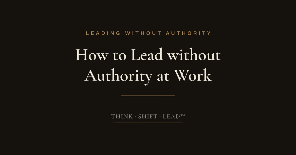 How to Lead without Authority at Work