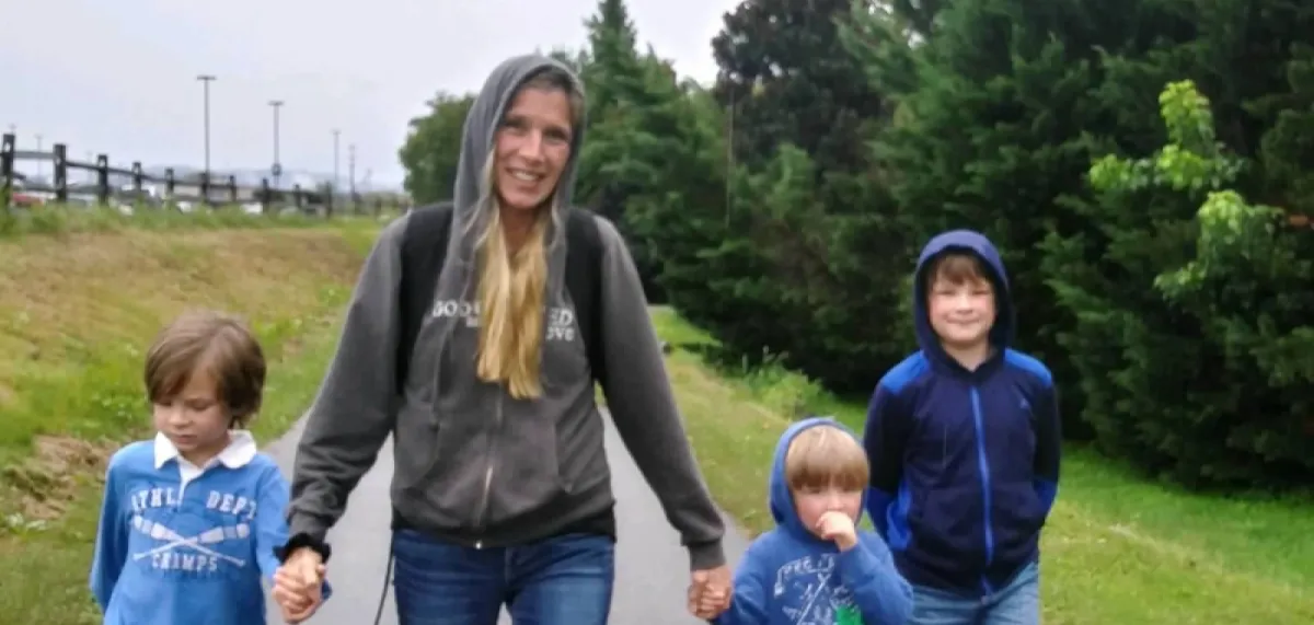 Me walking with my kids after my healing
