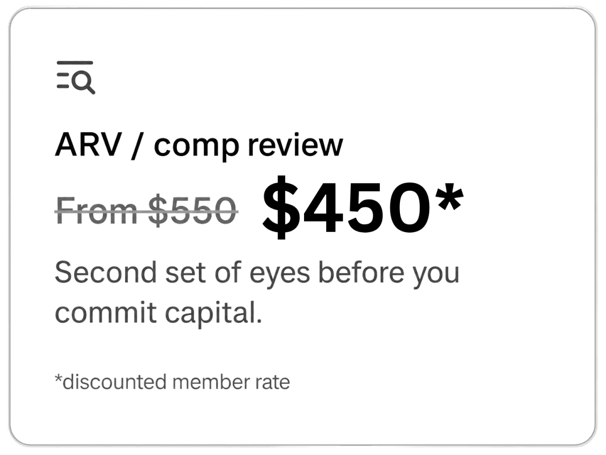 Second set of eyes before you commit capital.