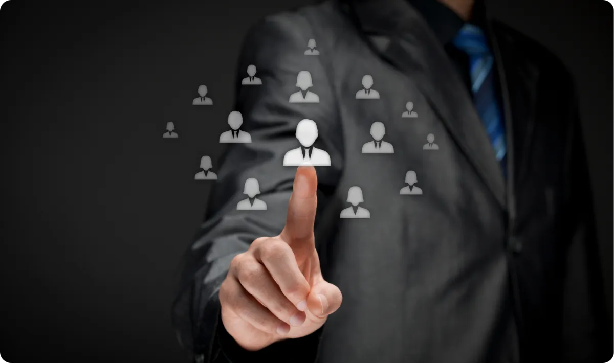 Business professional accessing a CRM system to manage customer relationships and data