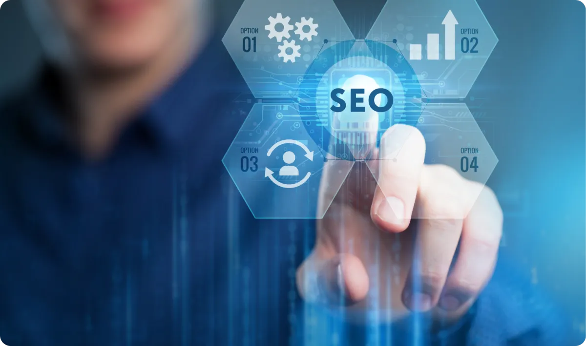 Someone utilizing search engine optimization and digital strategies to boost website traffic