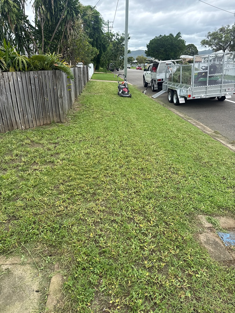 lawn mowing townsville qld freshly cut residential lawn