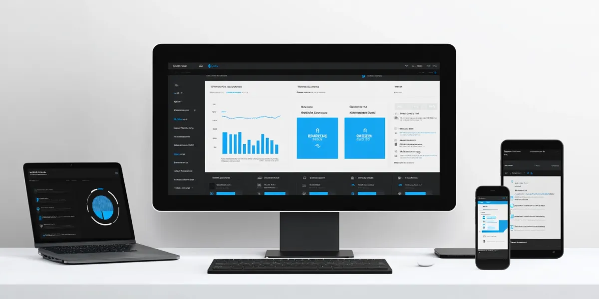 Computer displaying marketing process for contractors business growth.