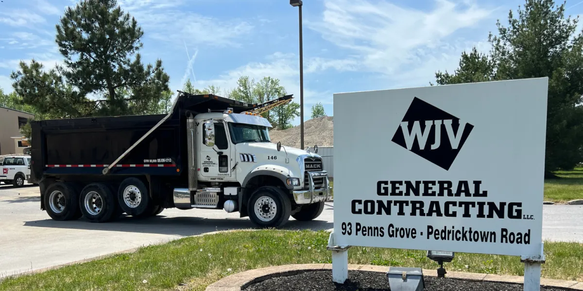 WJV General Contractors' company sign, representing their trusted construction and remodeling services, with a professional website designed by Digital Venture HQ to enhance their online presence.