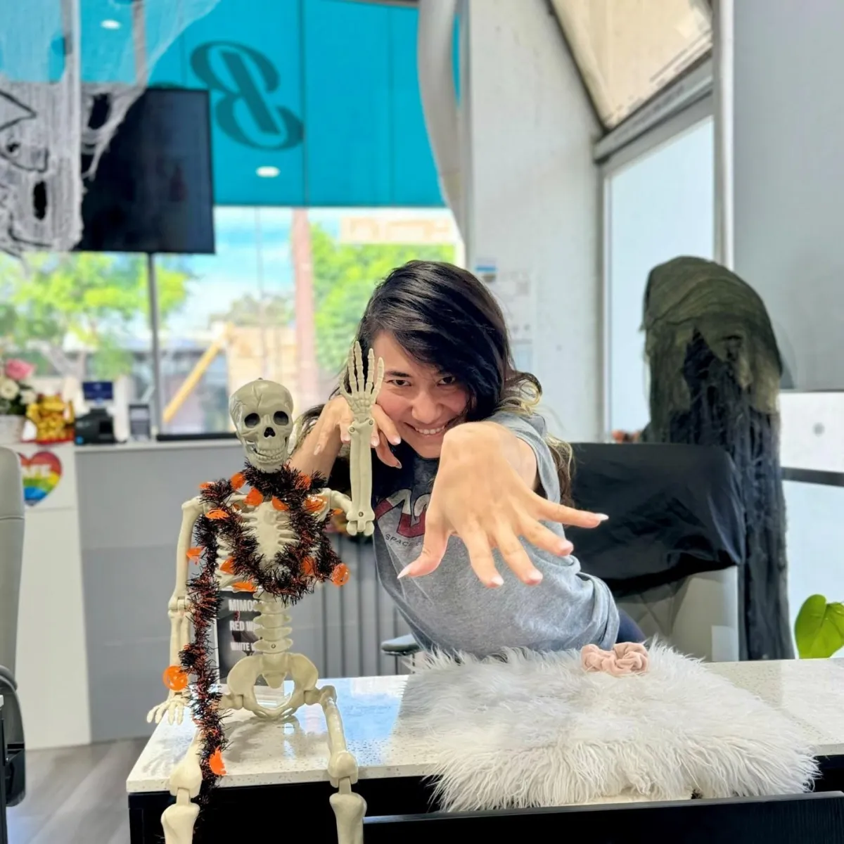 The modern and peaceful interior of BeautyBar SGV, a luxury nail sanctuary in the San Gabriel Valley.