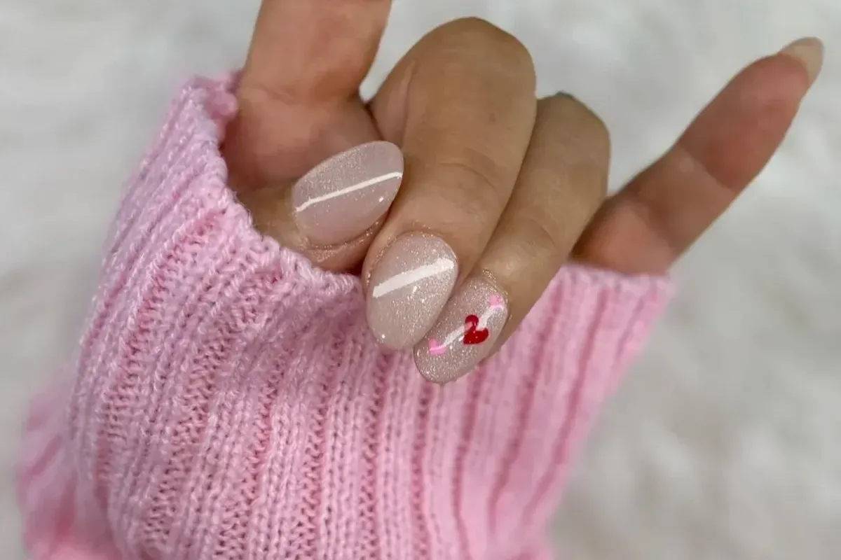 Hard gel nails w/ Simple nail art at BeautyBar SGV