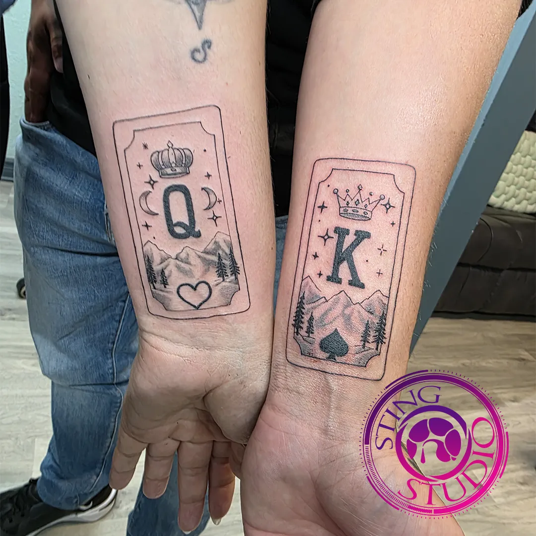 king queen cards matching tattoo