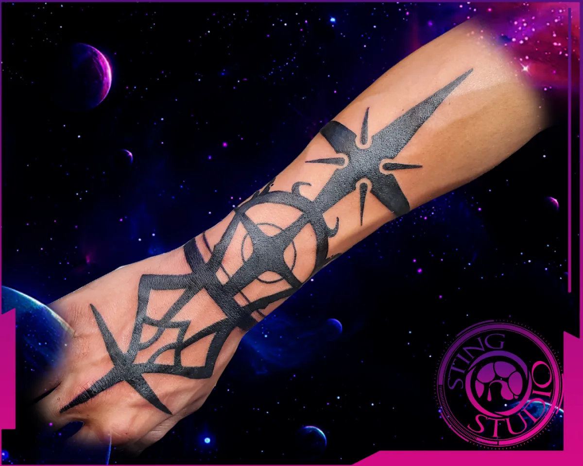 moonphase throat tattoo