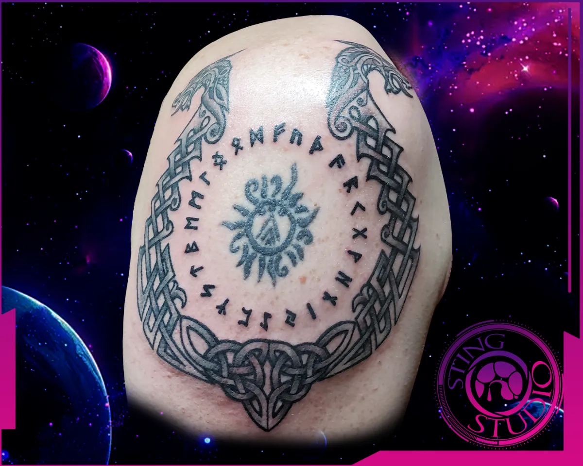 moonphase throat tattoo