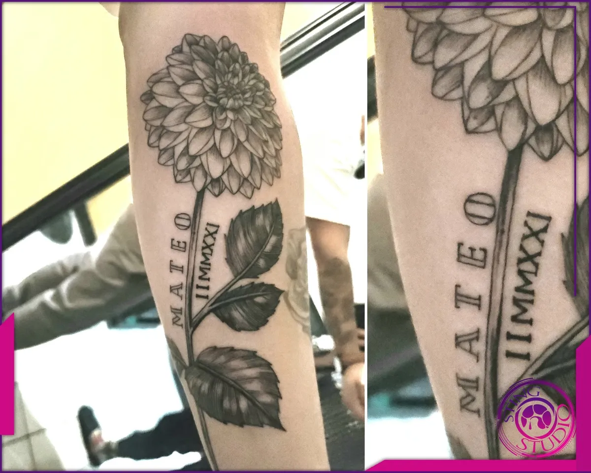 Black and grey tattoo by Sting Studio Ottawa