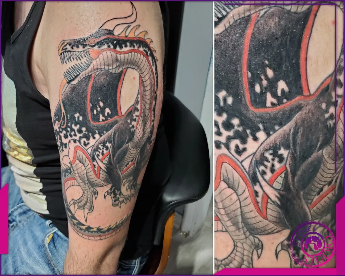 Black and grey tattoo by Sting Studio Ottawa