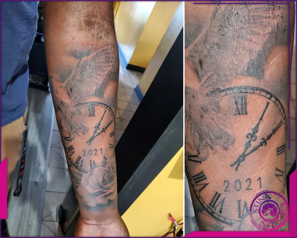 Black and grey tattoo by Sting Studio Ottawa